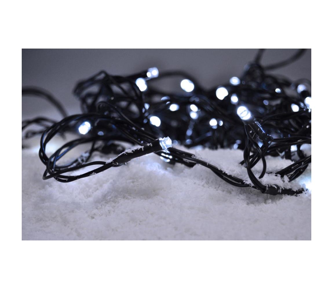 1V05-W-LED Vonkajšia svetelná reťaz 500 LED, 8 režimov, IP44, 55 m, studená biela 1V05-W