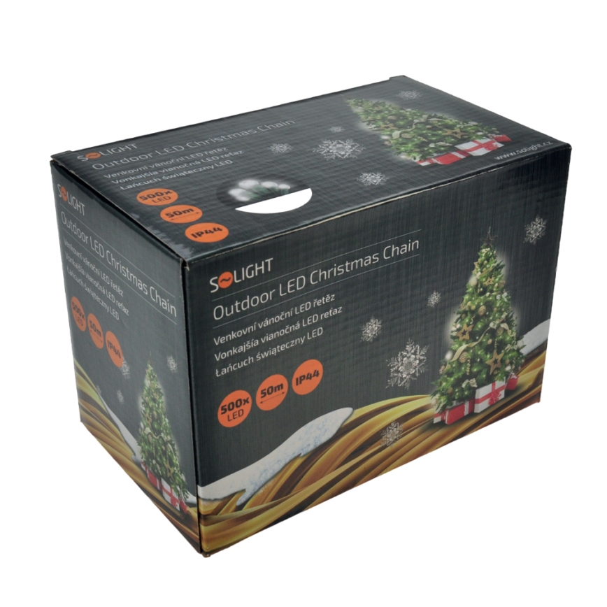 LED Vianočná vonkajšia reťaz 500xLED/230V 50m IP44 studená biela