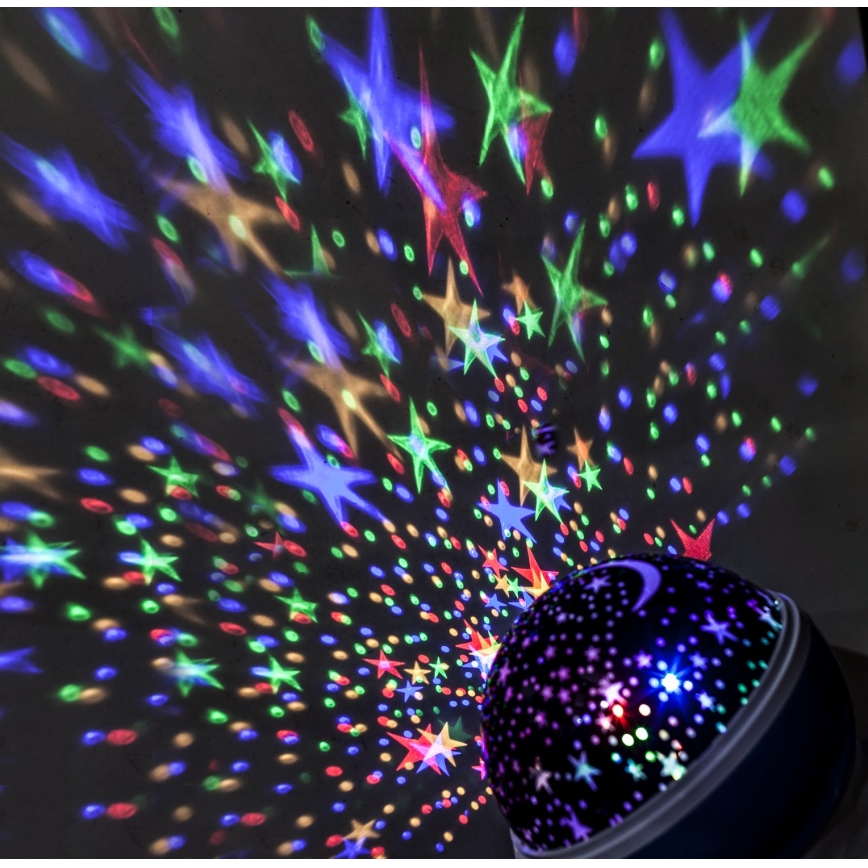 LED Vianočný projektor USB 4xAAA