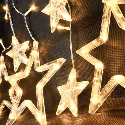LED Vianočná reťaz hviezdy 77xLED/3xAA