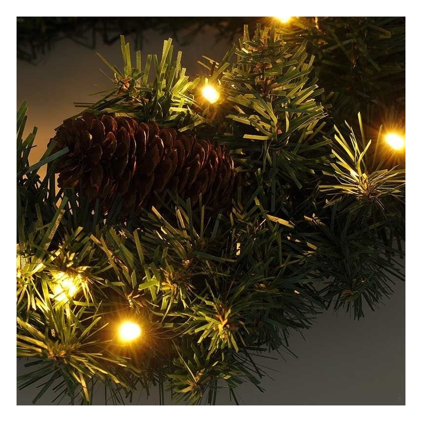 LED Vonkajší vianočný veniec 15xLED/3xAA IP44