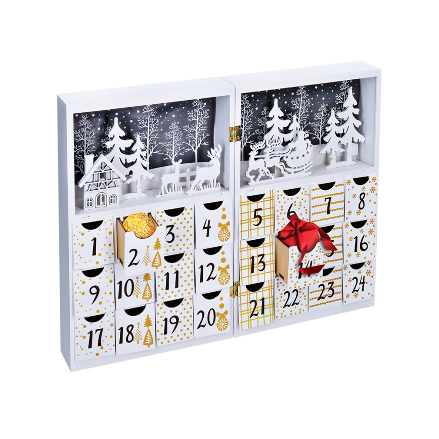 LED Adventný kalendár LED/2xAAA