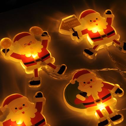 LED vianočná reťaz s prísavkami 6xLED/2xAA 1,2m teplá biela santa