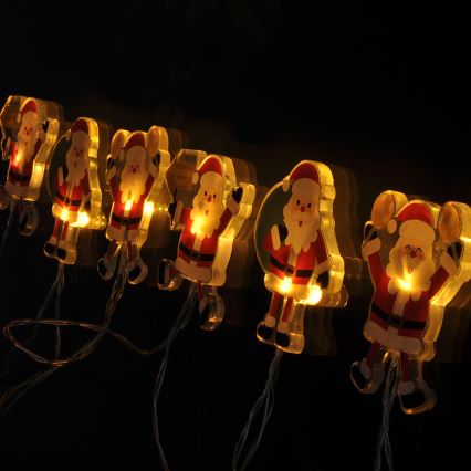 LED vianočná reťaz s prísavkami 6xLED/2xAA 1,2m teplá biela santa