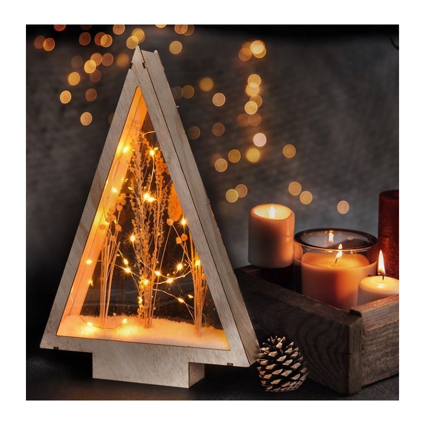 LED Vianočná dekorácia LED/2xAA zasnežené zimné kvety