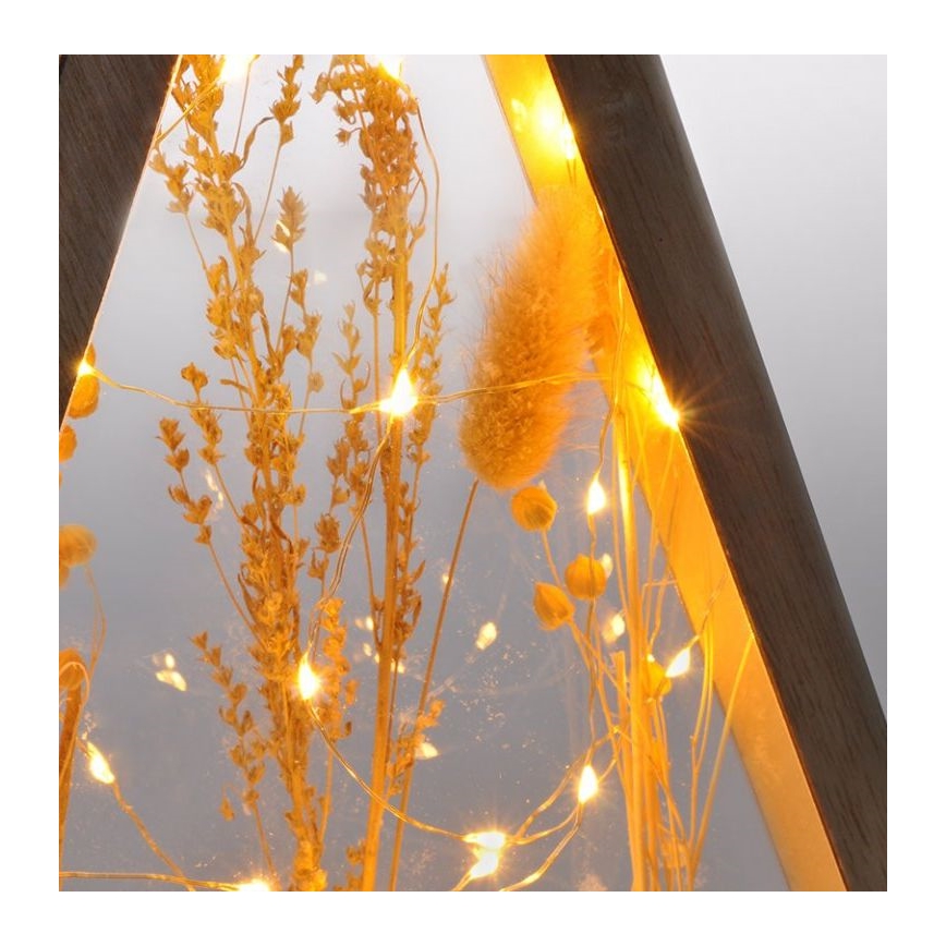 LED Vianočná dekorácia LED/2xAA zasnežené zimné kvety