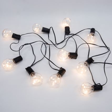 LED Vonkajšia dekoračná reťaz GIRLANDA 10xLED/3xAA 3m IP44 teplá biela