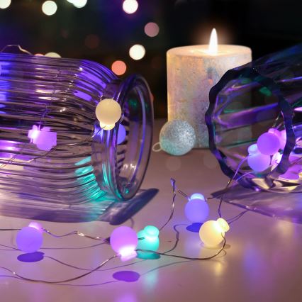 LED Vianočná reťaz 40xLED/2xAA 4,3 m multicolor