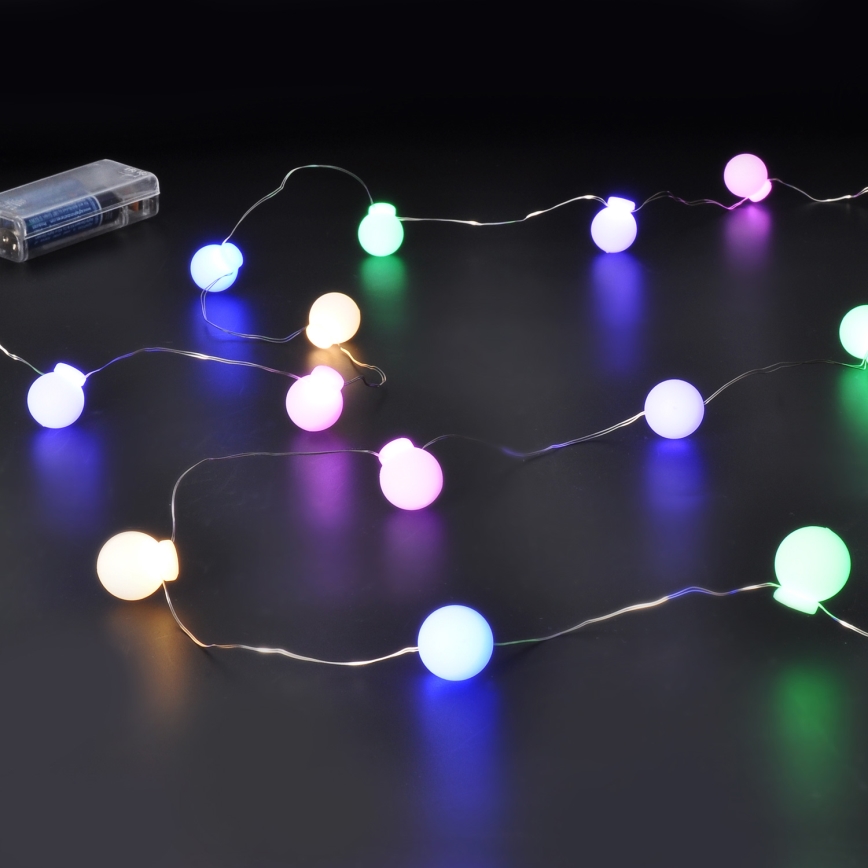 LED Vianočná reťaz 40xLED/2xAA 4,3 m multicolor