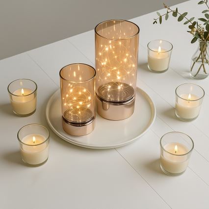 SADA 2x LED Vianočné svetielko 20xLED+10xLED/2xAA+3xAA teplá biela