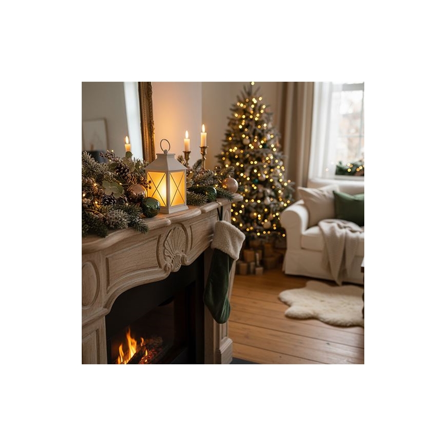 LED Vianočná lucerna LED/2xAA teplá biela