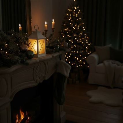 LED Vianočná lucerna LED/2xAA teplá biela