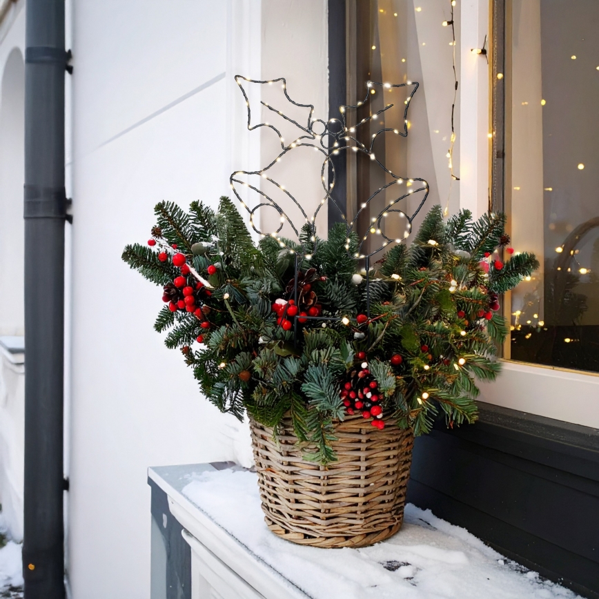 LED Vonkajšia vianočná dekorácia 100xLED/3xAA IP44 teplá biela zvončeky