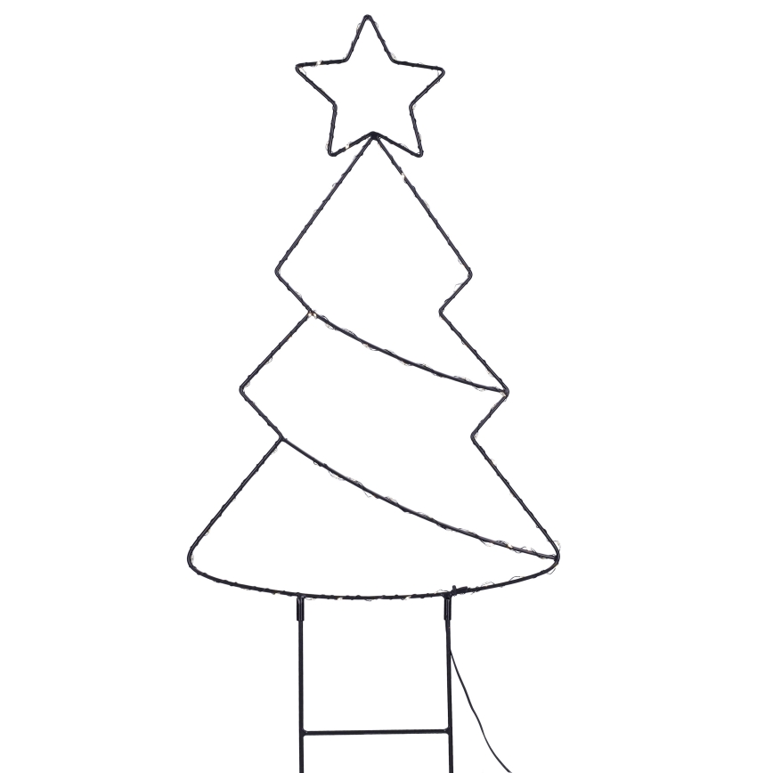 LED vonkajšia vianočná dekorácia 85xLED/3xAA IP44 teplá biela stromček