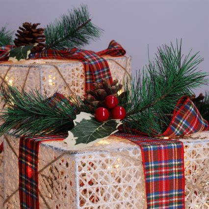 SADA 3x LED Vianočný darček 48xLED/3,6W/230V IP44 teplá biela