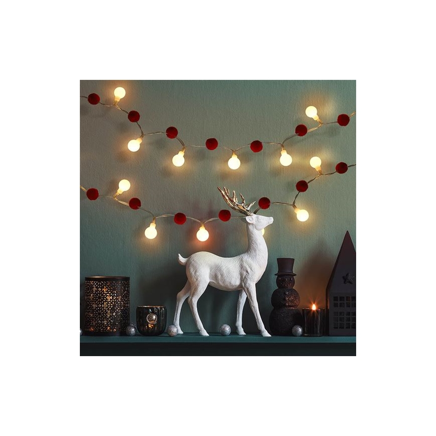 LED  reťaz 20xLED/2xAA 1,8 m teplá biela