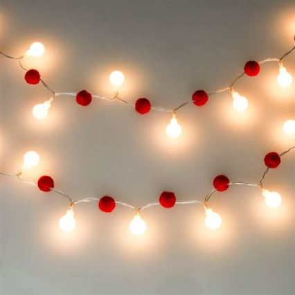 LED Vianočná reťaz 20xLED/2xAA 1,8 m teplá biela