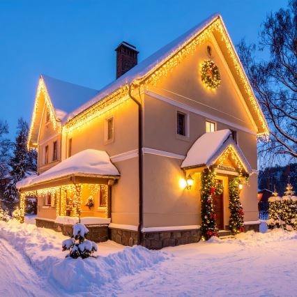 LED vonkajší záves 360×LED/8 funkcií 15 m IP44 teplá biela