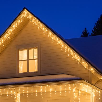 LED vonkajší vianočný záves 360xLED/8 funkcií 15m IP44 teplá biela