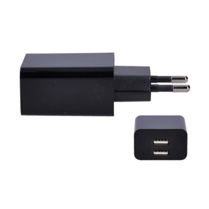 Nabíjací adaptér 2xUSB/3100mA/230V čierna