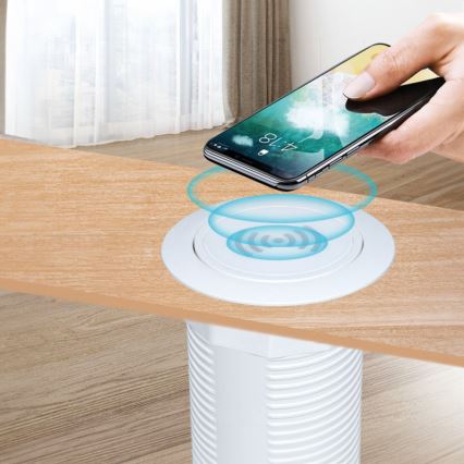 Vstavaná bezdrôtová nabíjačka + USB A+C biela