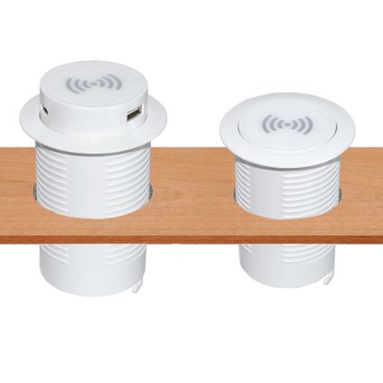 Vstavaná bezdrôtová nabíjačka + USB A+C biela
