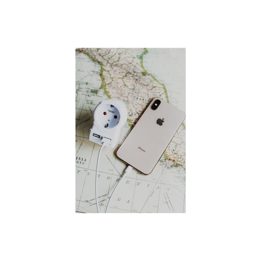 Cestovný adaptér pre UK 230V + 2x USB port