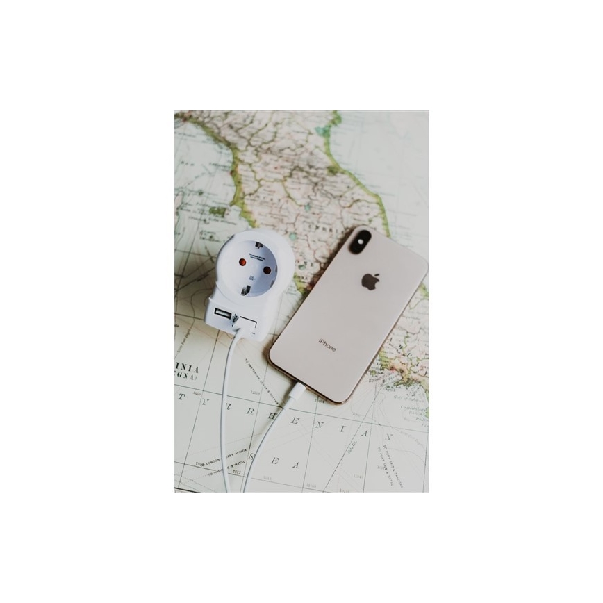 Cestovný adaptér pre USA 230V + 2x USB port