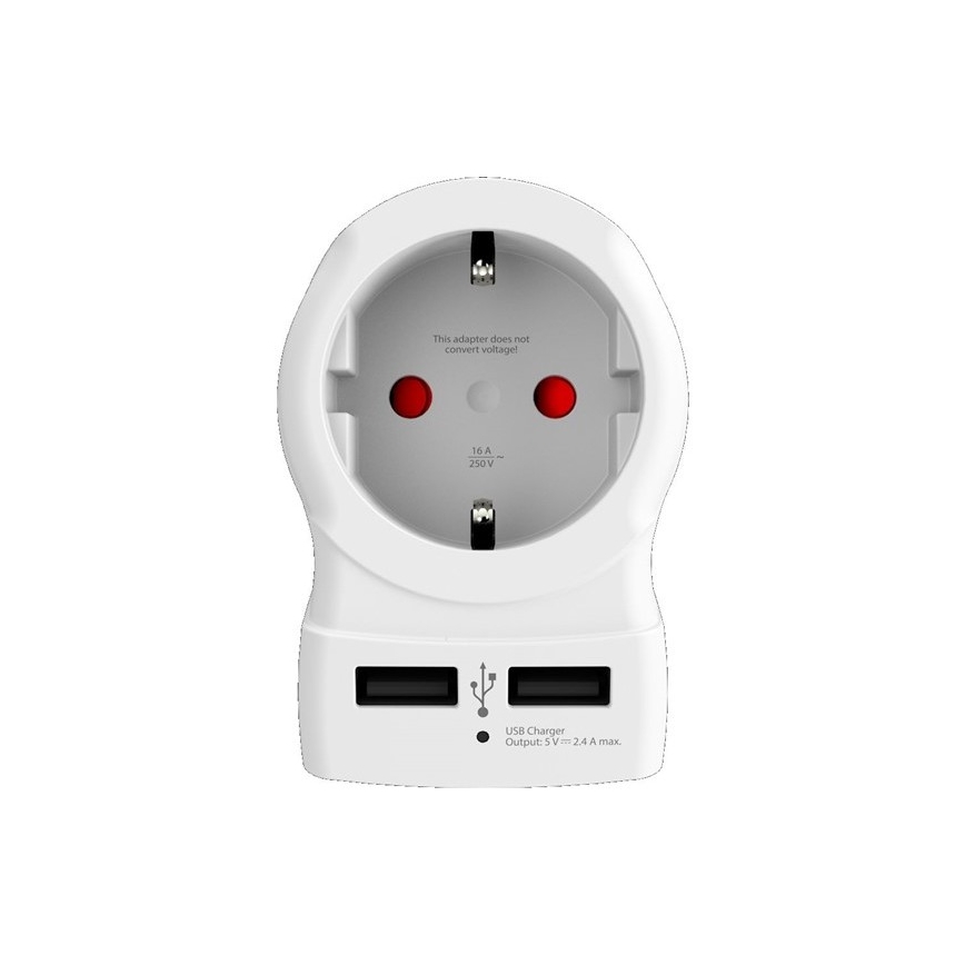 Cestovný adaptér pre USA 230V + 2x USB port