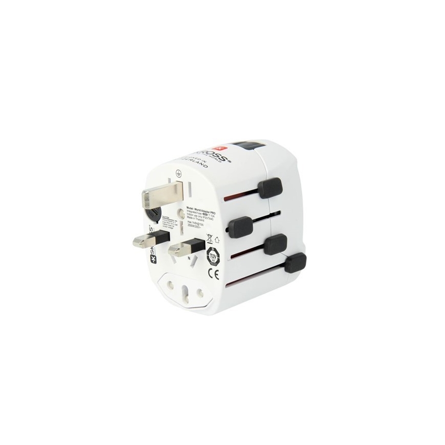 Univerzálny cestovný adaptér pre celý svet 230V + USB port