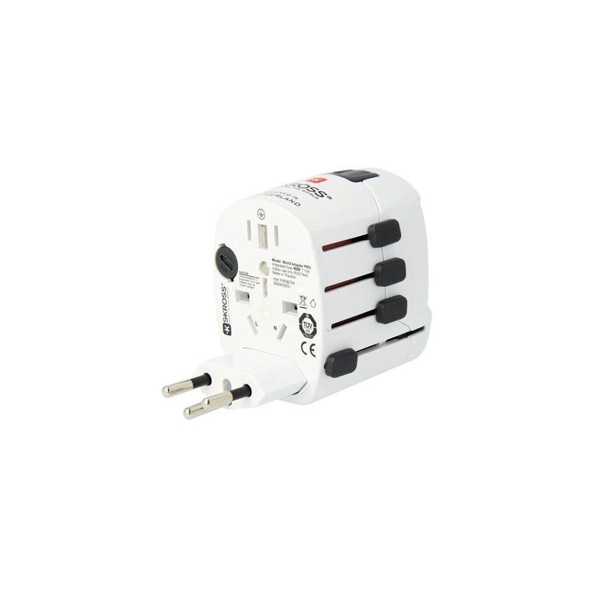 Univerzálny cestovný adaptér pre celý svet 230V + USB port