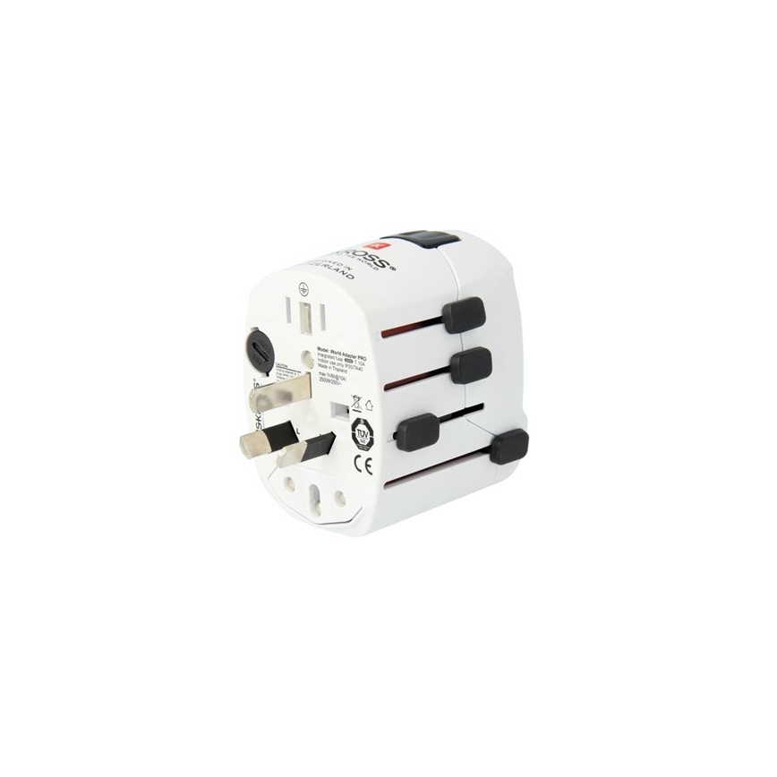 Univerzálny cestovný adaptér pre celý svet 230V + USB port