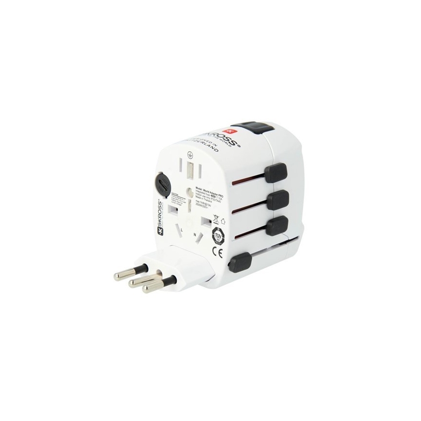 Univerzálny cestovný adaptér pre celý svet 230V + USB port