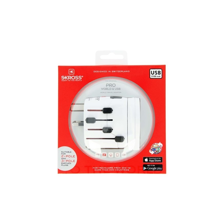 Univerzálny cestovný adaptér pre celý svet 230V + USB port