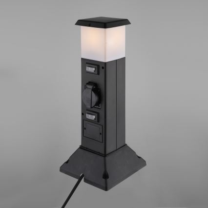 Vonkajšia lampa s 2 zásuvkami 1xE14/15W/230V IP44 čierna
