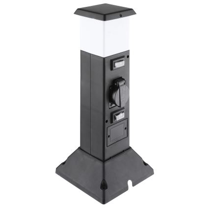Vonkajšia lampa s 2 zásuvkami 1xE14/15W/230V IP44 čierna