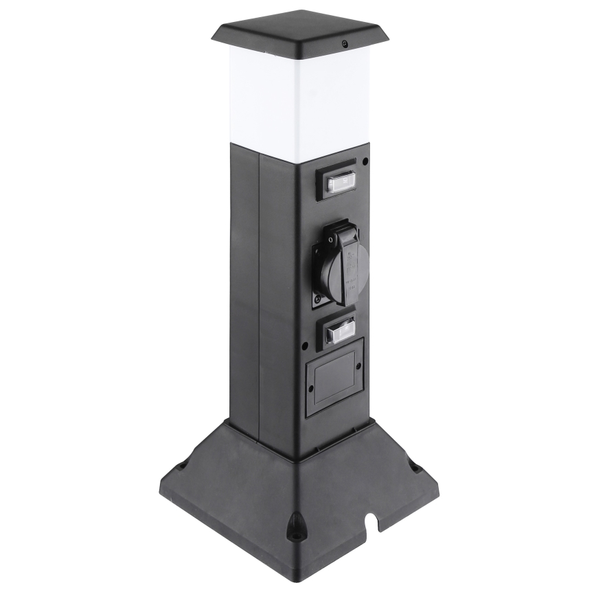 Vonkajšia lampa s 2 zásuvkami 1xE14/15W/230V IP44 čierna