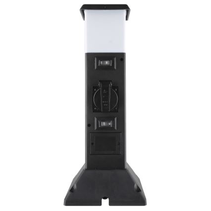 Vonkajšia lampa s 2 zásuvkami 1xE14/15W/230V IP44 čierna