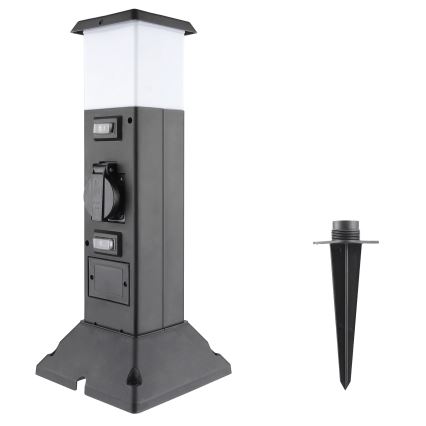 Vonkajšia lampa s 2 zásuvkami 1xE14/15W/230V IP44 čierna