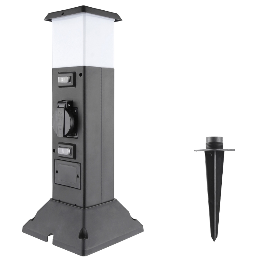 Vonkajšia lampa s 2 zásuvkami 1xE14/15W/230V IP44 čierna