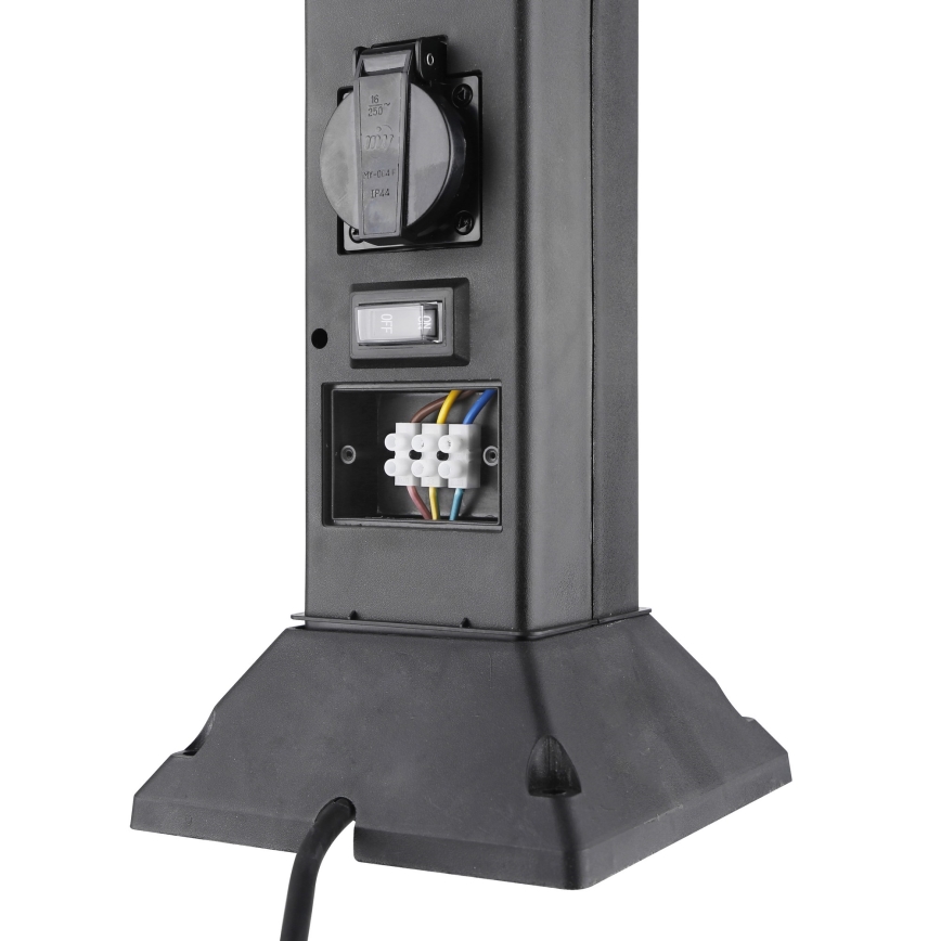 Vonkajšia lampa s 2 zásuvkami 1xE14/15W/230V IP44 čierna