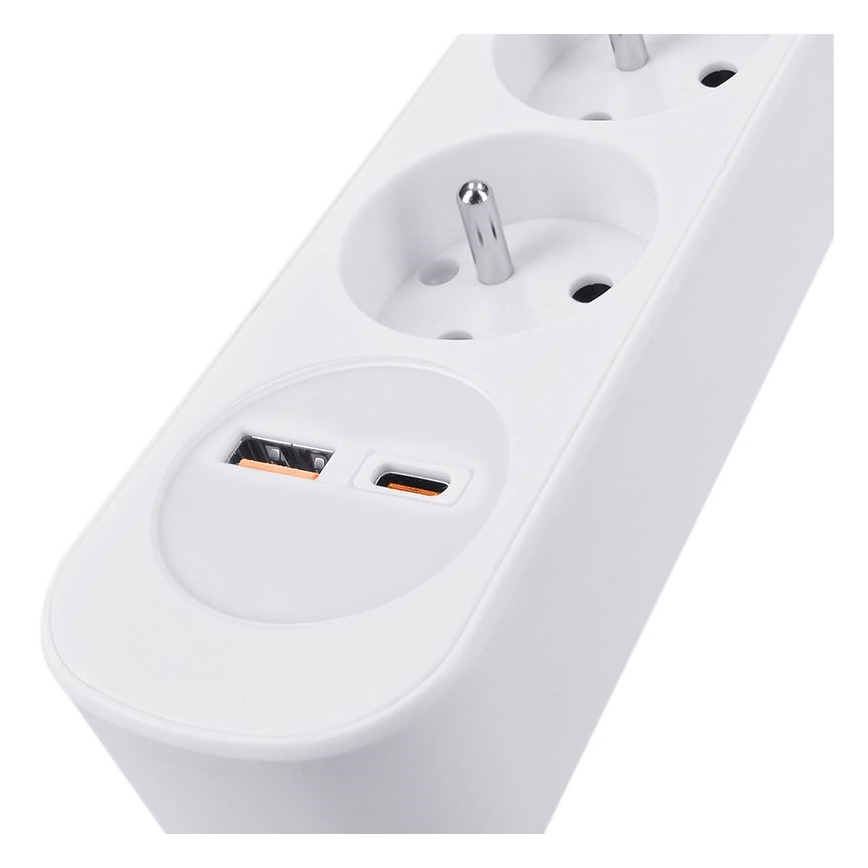 Predlžovací kábel 3Z so spínačom a USB A+C nabíjaním, 3 m