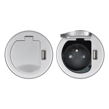 Vstavaná USB zásuvka s viečkom 230V