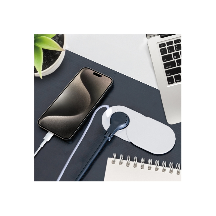 Vstavaná zásuvka 20W 1Z + USB A+C biela