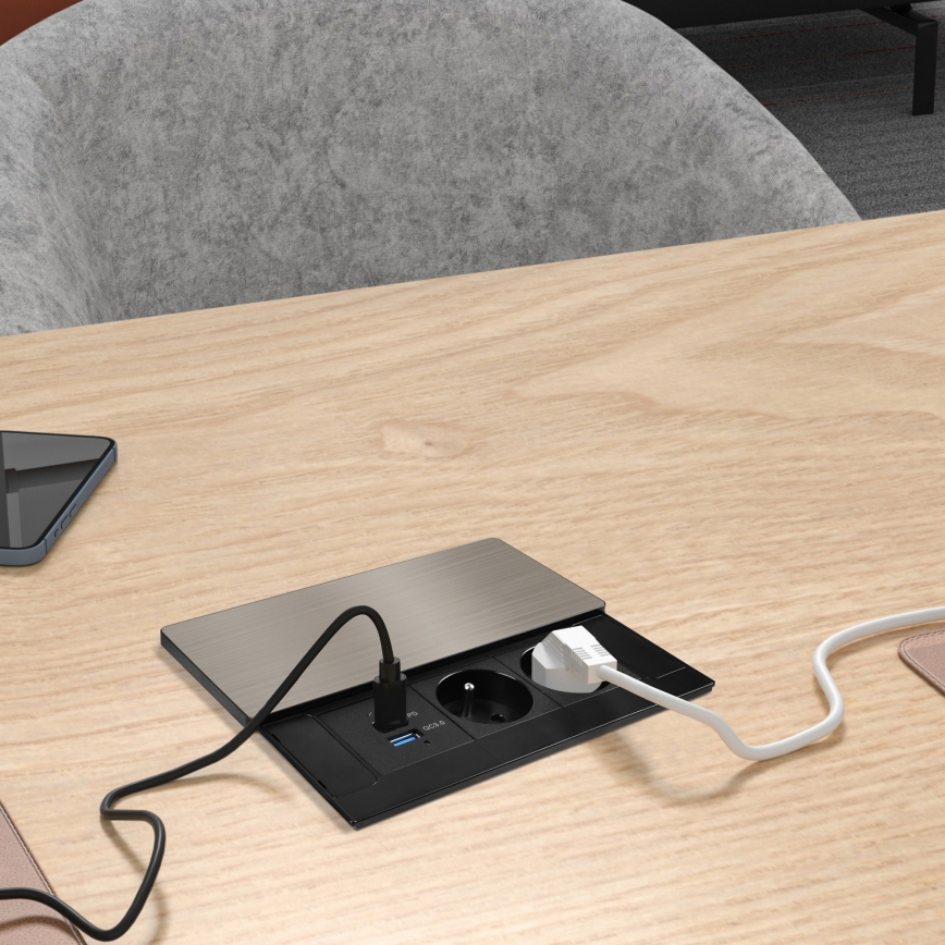 Vstavaná zásuvka 65W 2 zásuvky + USB-A + USB-C