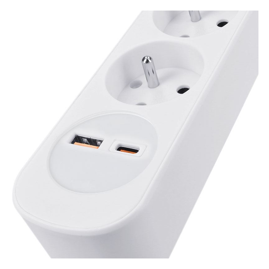 Predlžovací kábel s 5 zásuvkami a vypínačom, s USB nabíjaním (A + C), 3 m