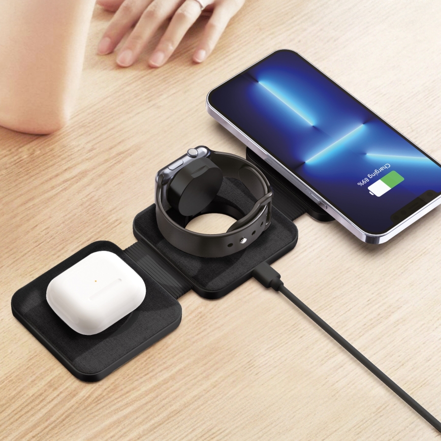 Bezdrôtová nabíjačka 3v1 15W