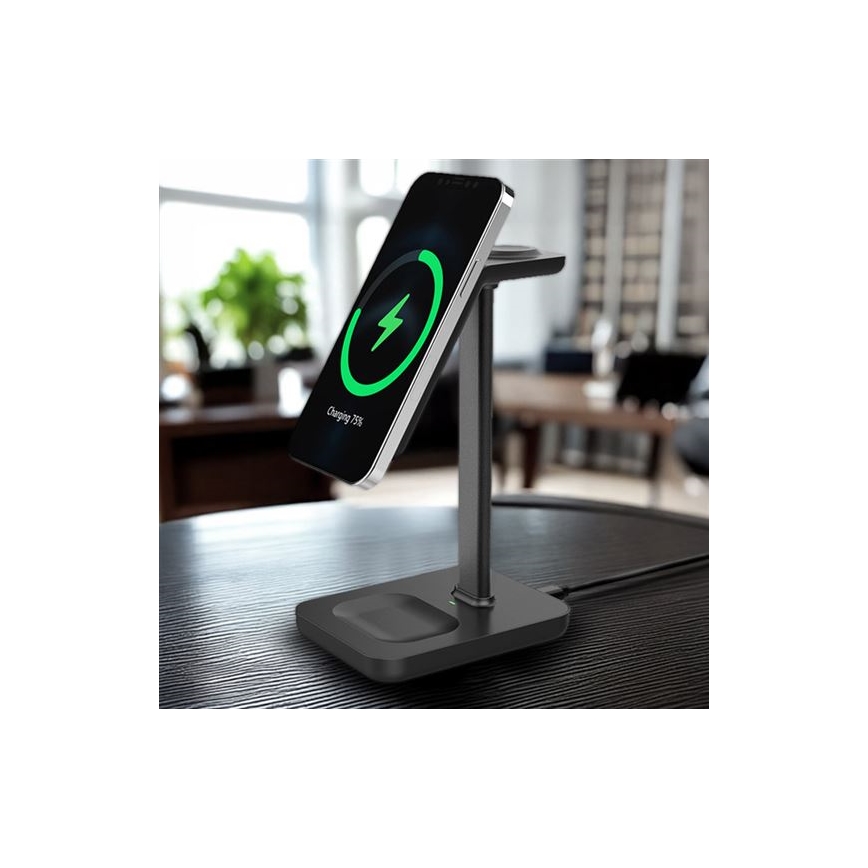 Stolná bezdrôtová nabíjačka 3 v 1, 23 W