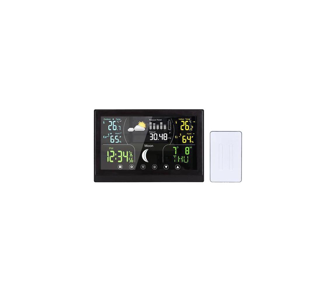 TE110B - Meteostanica s farebným displejom 5V/2xAAA čierna TE110B