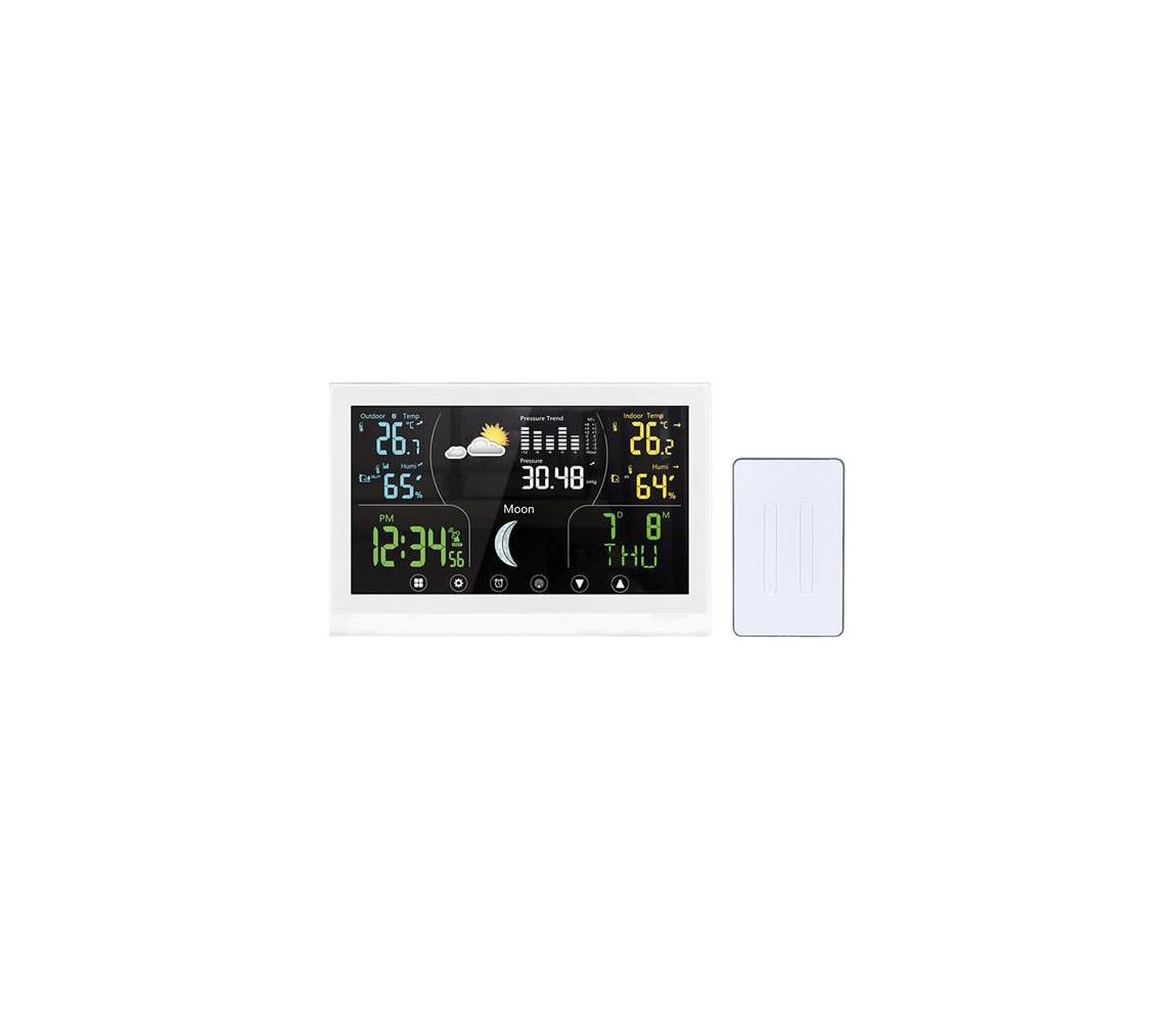 TE110W - Meteostanica s farebným displejom 5V/2xAAA biela TE110W